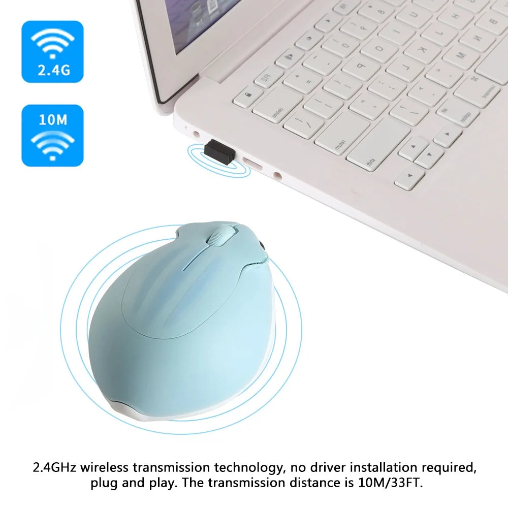Wireless Mouse, Cute Hamster Shape Computer Mouse, Silent Mouse 2.4Ghz 1200DPI Optical Mouse with USB Receiver, Cordless Mouse for Laptop Computer