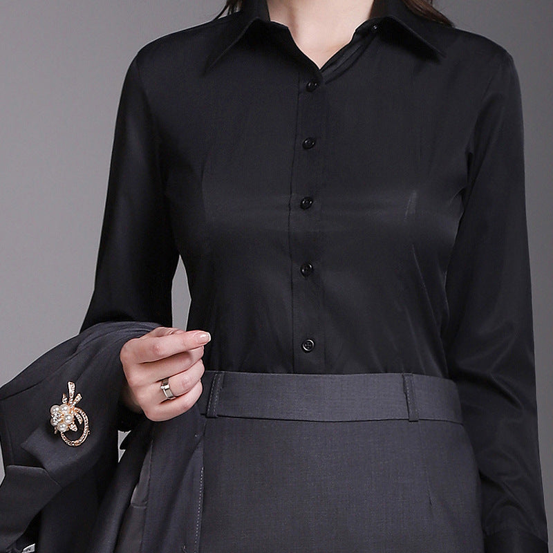 Cross-border spring business attire grain buckle skirt three-piece white-collar fashion overalls beauty salon temperament in stock