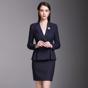 Processing men's and women's business wear women's suit suit long sleeve slim beauty salon women's work clothes wholesale bank Korean version