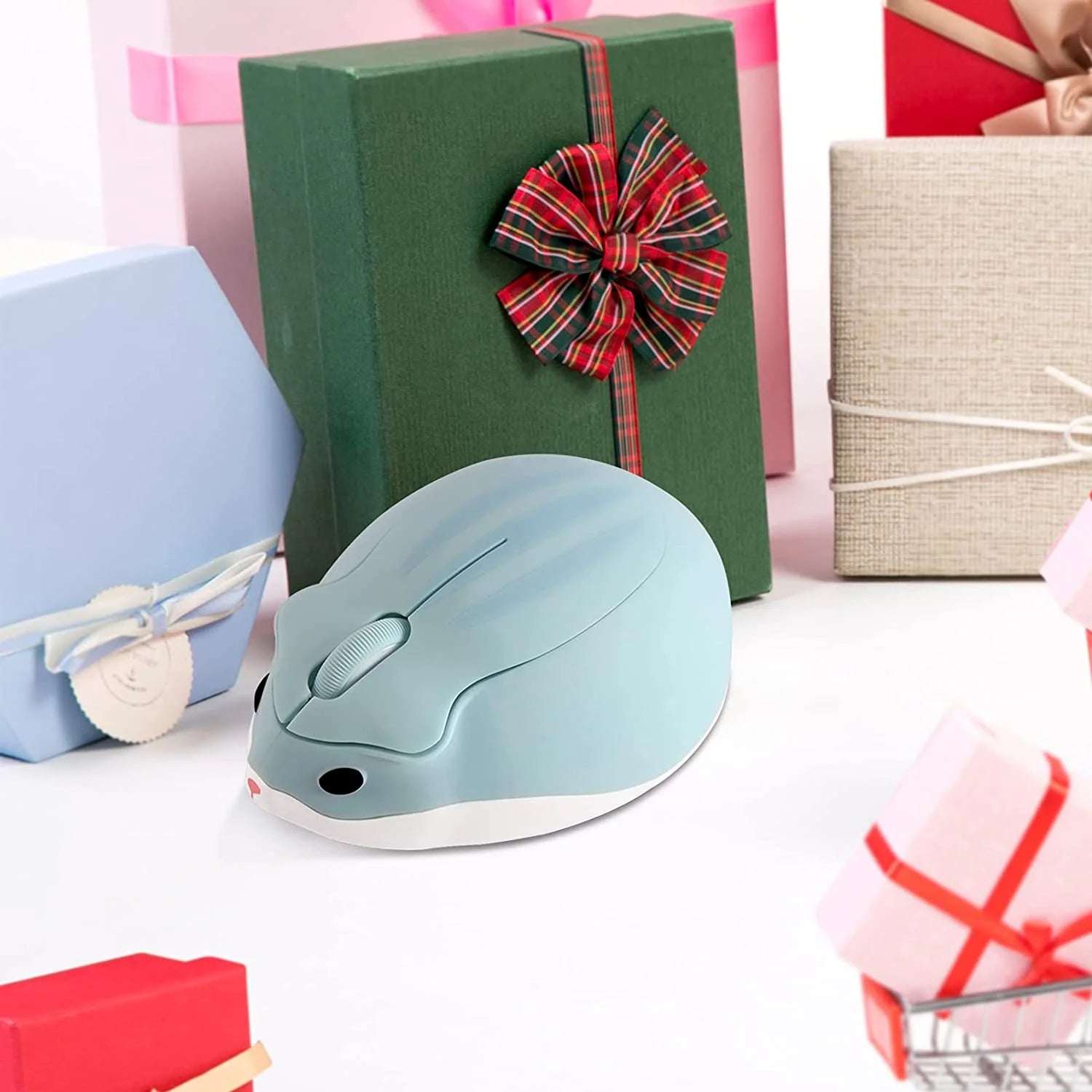 Wireless Mouse, Cute Hamster Shape Computer Mouse, Silent Mouse 2.4Ghz 1200DPI Optical Mouse with USB Receiver, Cordless Mouse for Laptop Computer