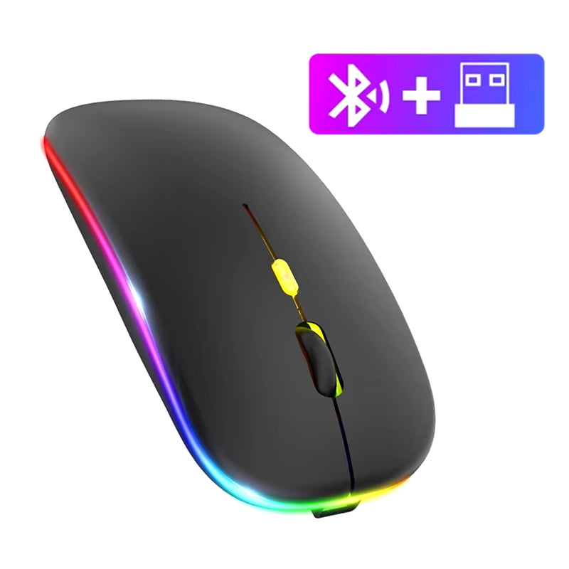 Dual Bluetooth 5.3 Mouse 2.4G Wireless Mouse USB Wired Mouse Tri-Mode RGB Gaming Mouse 6 Button 4800DPI for PC Laptop Tablet