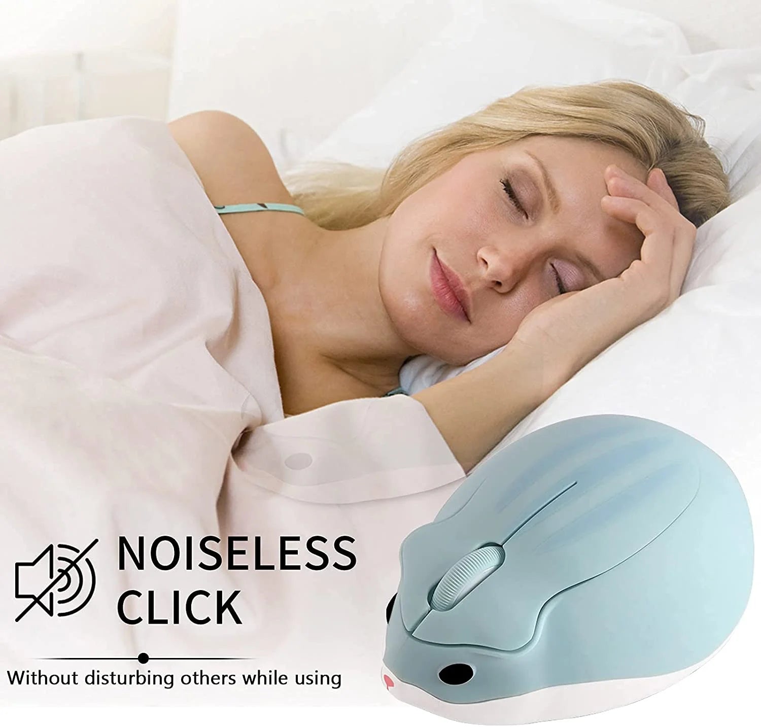 Wireless Mouse, Cute Hamster Shape Computer Mouse, Silent Mouse 2.4Ghz 1200DPI Optical Mouse with USB Receiver, Cordless Mouse for Laptop Computer