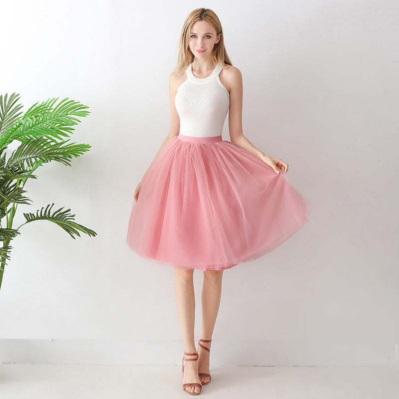European and American High Waist Mesh skirt tulle skirt Adult Amazon Cross Border tutu skirt Women