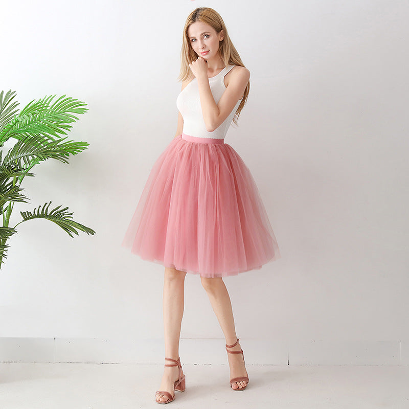 European and American High Waist Mesh skirt tulle skirt Adult Amazon Cross Border tutu skirt Women