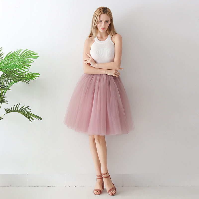 European and American High Waist Mesh skirt tulle skirt Adult Amazon Cross Border tutu skirt Women