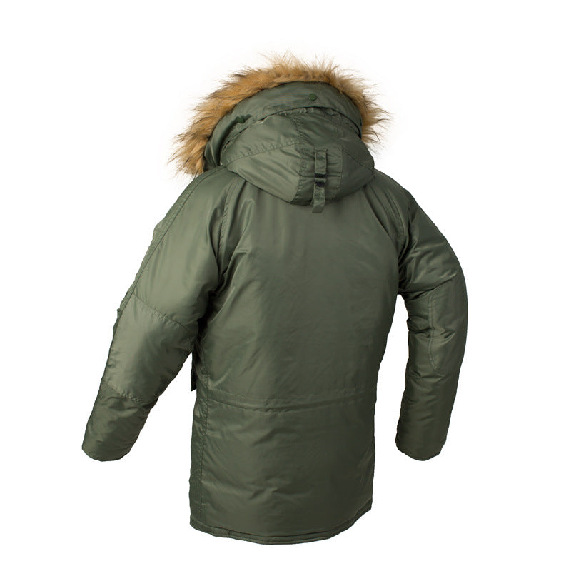 2025 N3B Pilot Air Force Cotton Outwear Men's Cotton Outwear Winter Outwear Hooded Thickeneded Couple Mid-Length Cotton Outwear