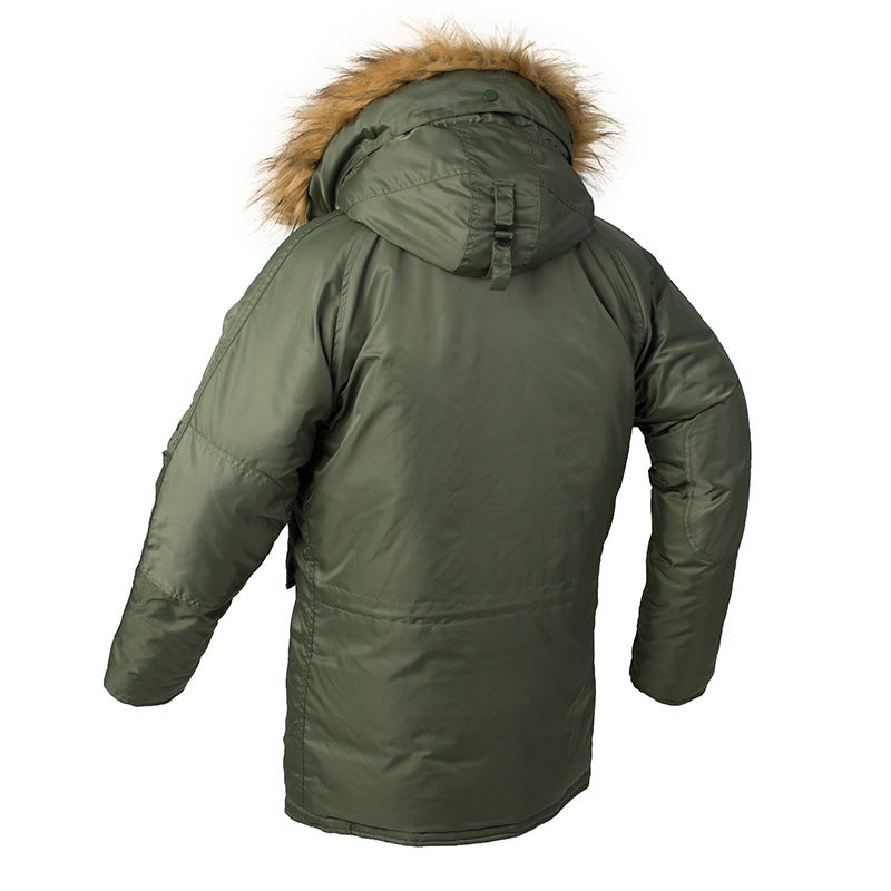 2025 N3B Pilot Air Force Cotton Outwear Men's Cotton Outwear Winter Outwear Hooded Thickeneded Couple Mid-Length Cotton Outwear
