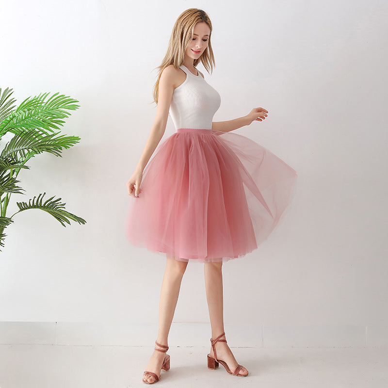 European and American High Waist Mesh skirt tulle skirt Adult Amazon Cross Border tutu skirt Women