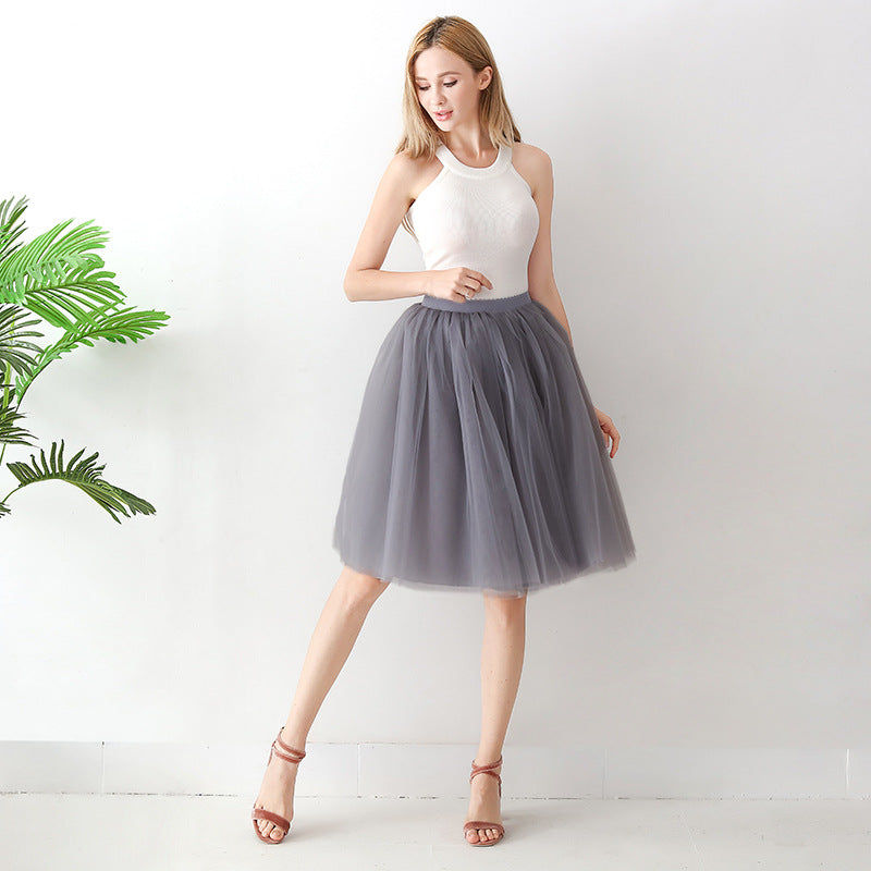 European and American High Waist Mesh skirt tulle skirt Adult Amazon Cross Border tutu skirt Women