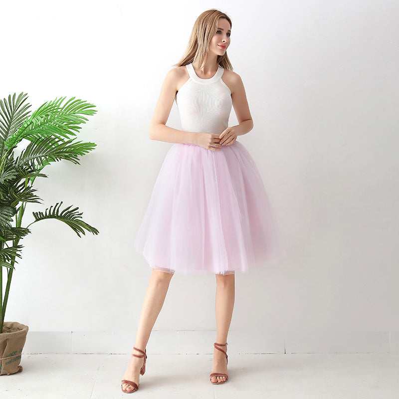 European and American High Waist Mesh skirt tulle skirt Adult Amazon Cross Border tutu skirt Women