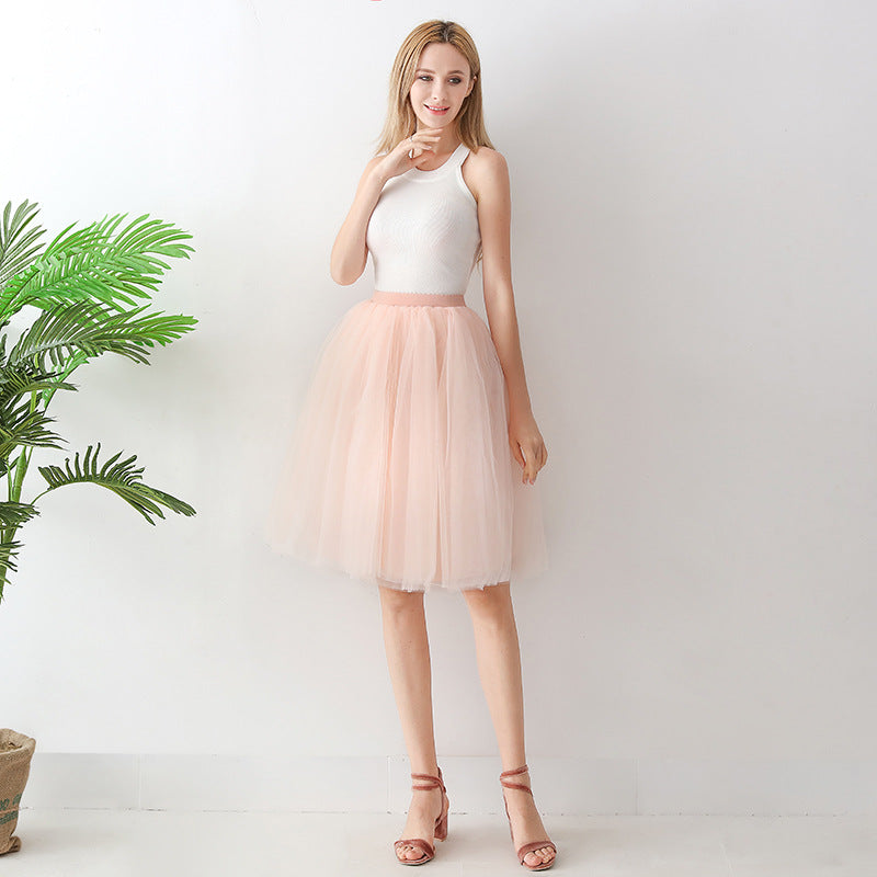 European and American High Waist Mesh skirt tulle skirt Adult Amazon Cross Border tutu skirt Women