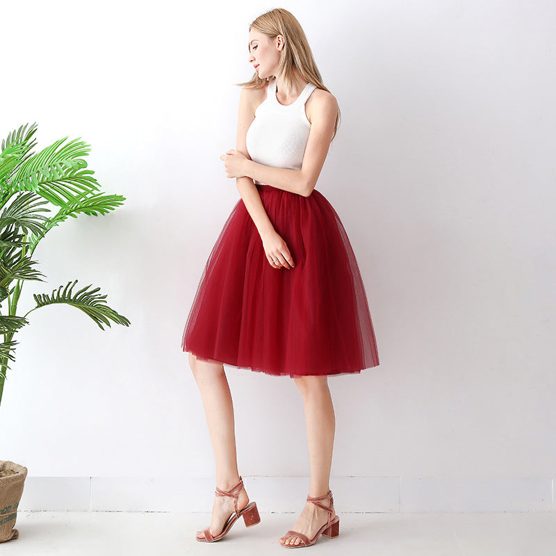 European and American High Waist Mesh skirt tulle skirt Adult Amazon Cross Border tutu skirt Women