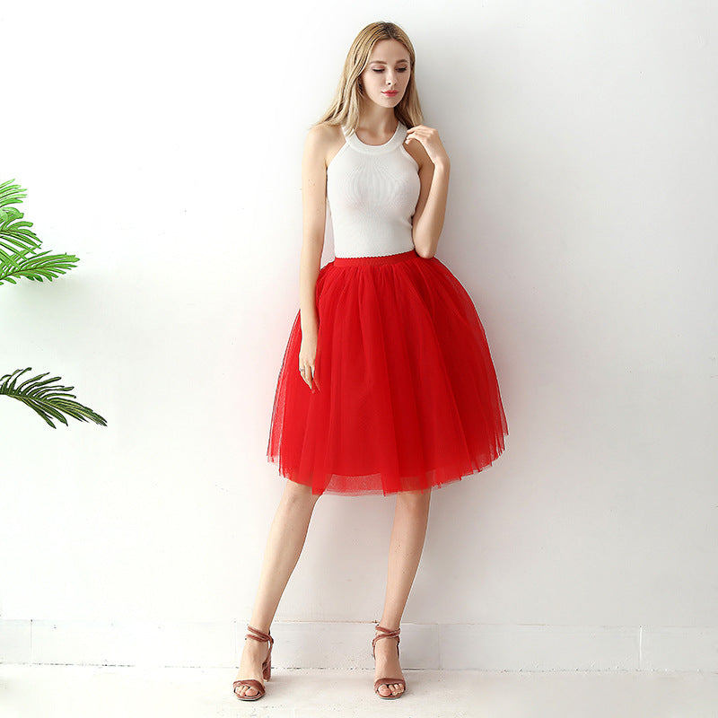 European and American High Waist Mesh skirt tulle skirt Adult Amazon Cross Border tutu skirt Women