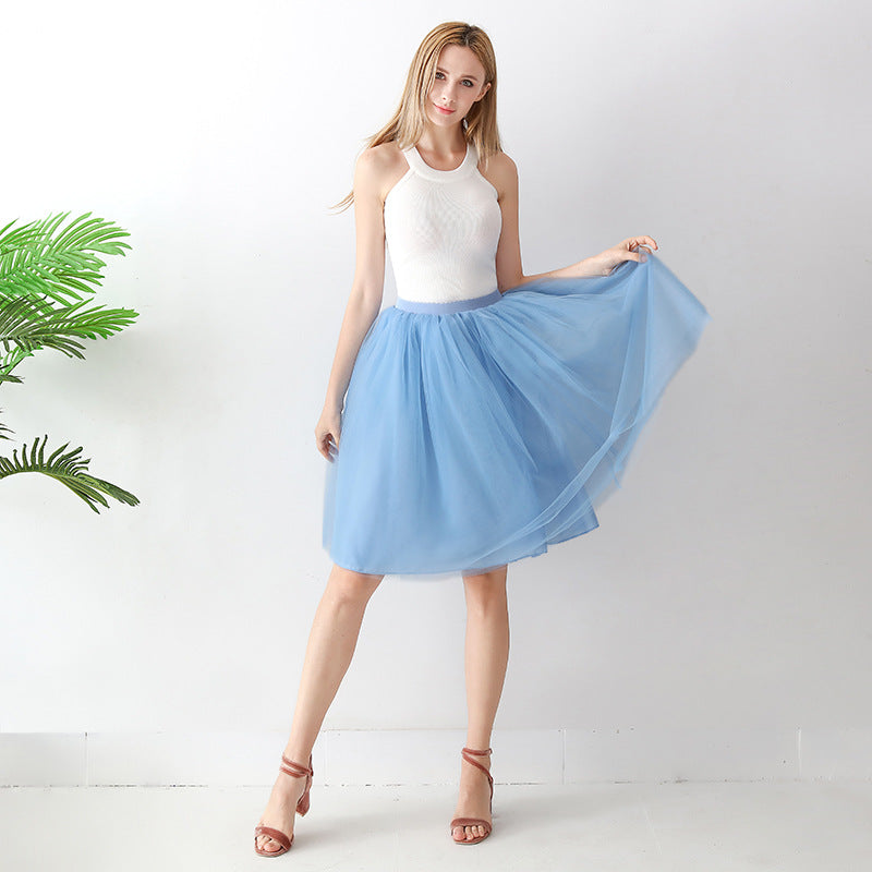 European and American High Waist Mesh skirt tulle skirt Adult Amazon Cross Border tutu skirt Women