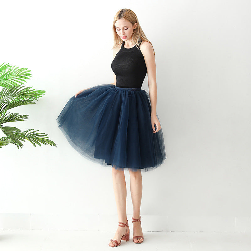 European and American High Waist Mesh skirt tulle skirt Adult Amazon Cross Border tutu skirt Women