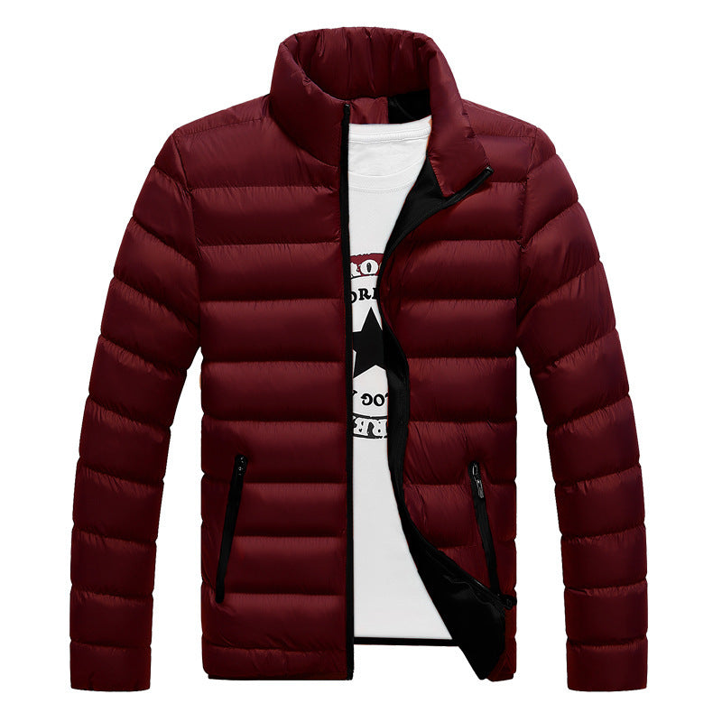 Men's Winter Thickened Sports Stand Collar Cardigan Outdoor Cotton Jacket Casual Coat Fashion Warm Cotton Top Trendy