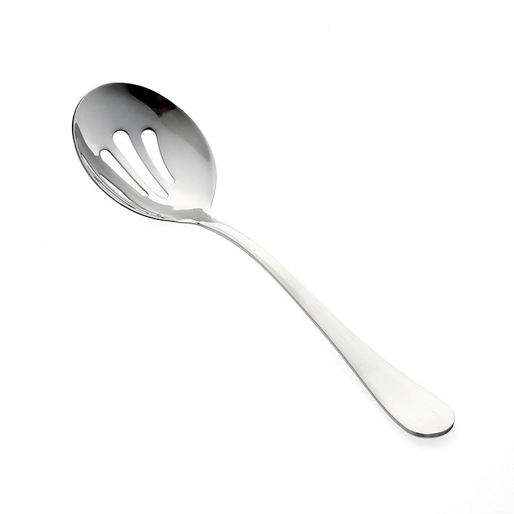 in stock wholesale stainless steel salad spoon salad vegetable fork steak fork self-service meal spoon leak more cake shovel