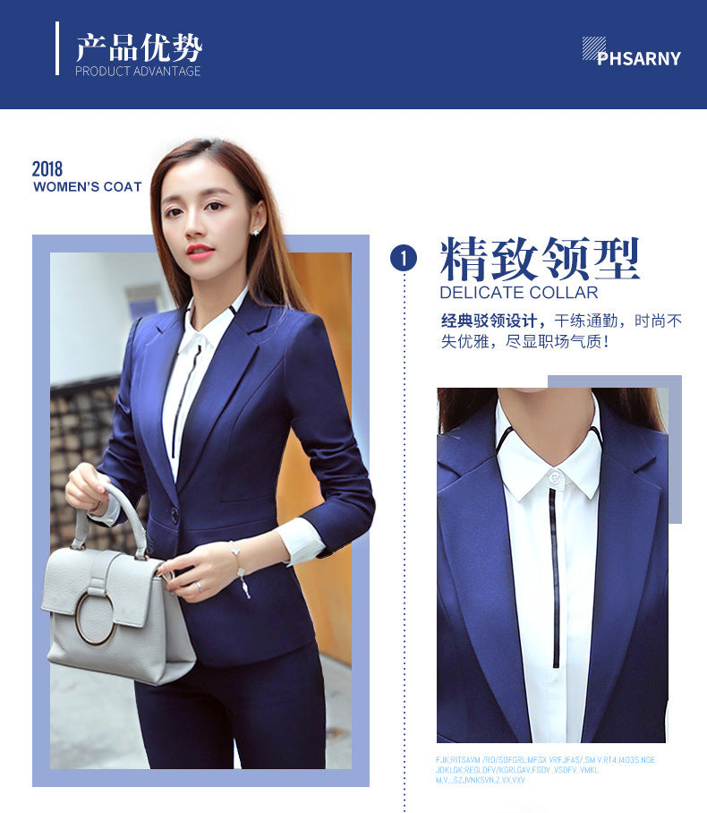 Professional suit Women's Short-sleeved New College Student Interview Dress Fashion Slim-fit Suit Work Clothes Temperament Suit