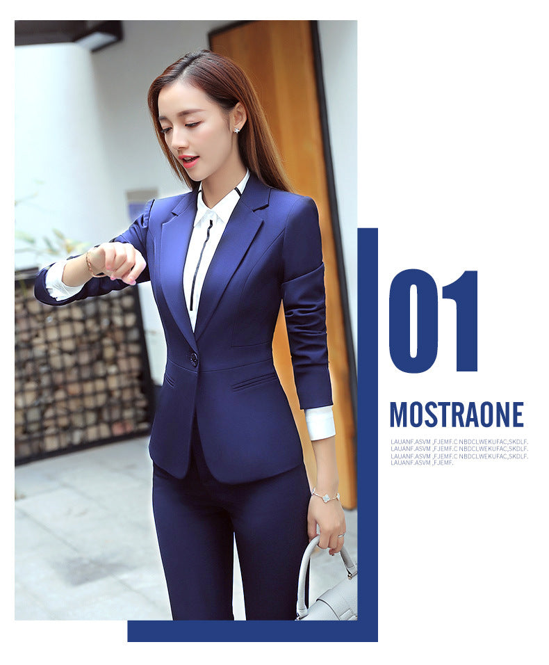 Professional suit Women's Short-sleeved New College Student Interview Dress Fashion Slim-fit Suit Work Clothes Temperament Suit