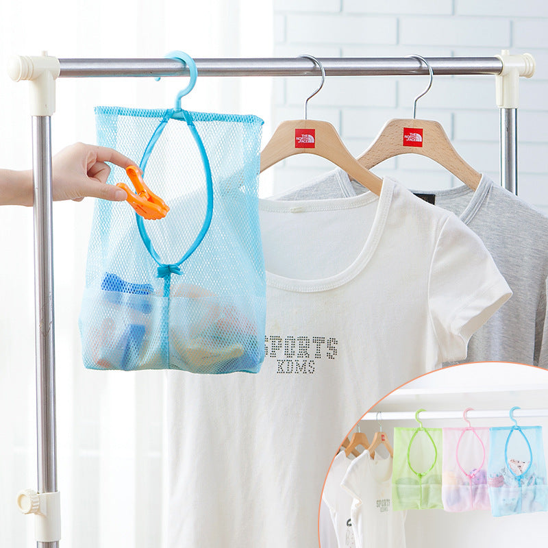 Hangable Multi-Purpose Storage Mesh Bag, Clothespin Mesh Bag, Multi-Purpose Hanging Bag for Kitchen and Bathroom 25g