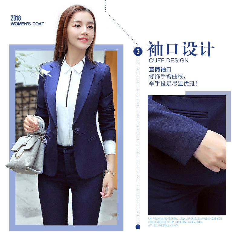 Professional suit Women's Short-sleeved New College Student Interview Dress Fashion Slim-fit Suit Work Clothes Temperament Suit