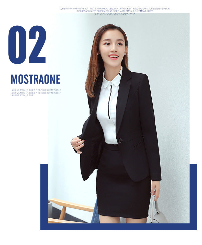 Professional suit Women's Short-sleeved New College Student Interview Dress Fashion Slim-fit Suit Work Clothes Temperament Suit