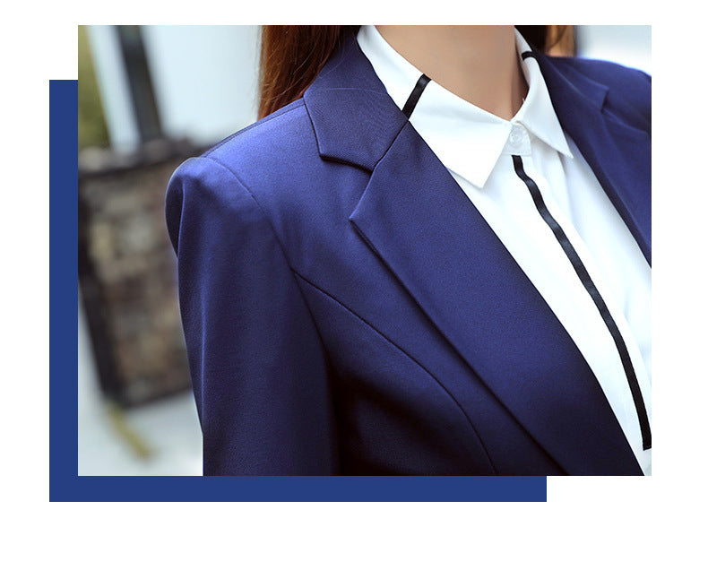 Professional suit Women's Short-sleeved New College Student Interview Dress Fashion Slim-fit Suit Work Clothes Temperament Suit