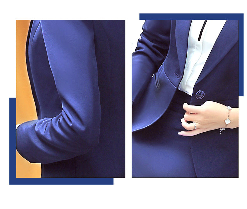 Professional suit Women's Short-sleeved New College Student Interview Dress Fashion Slim-fit Suit Work Clothes Temperament Suit
