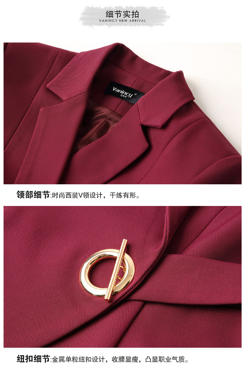 Autumn and Winter Hot-Selling Ol Classic Long-Sleeved Professional Women's Pants Suit Interview Sales Formal Work Suit 1882