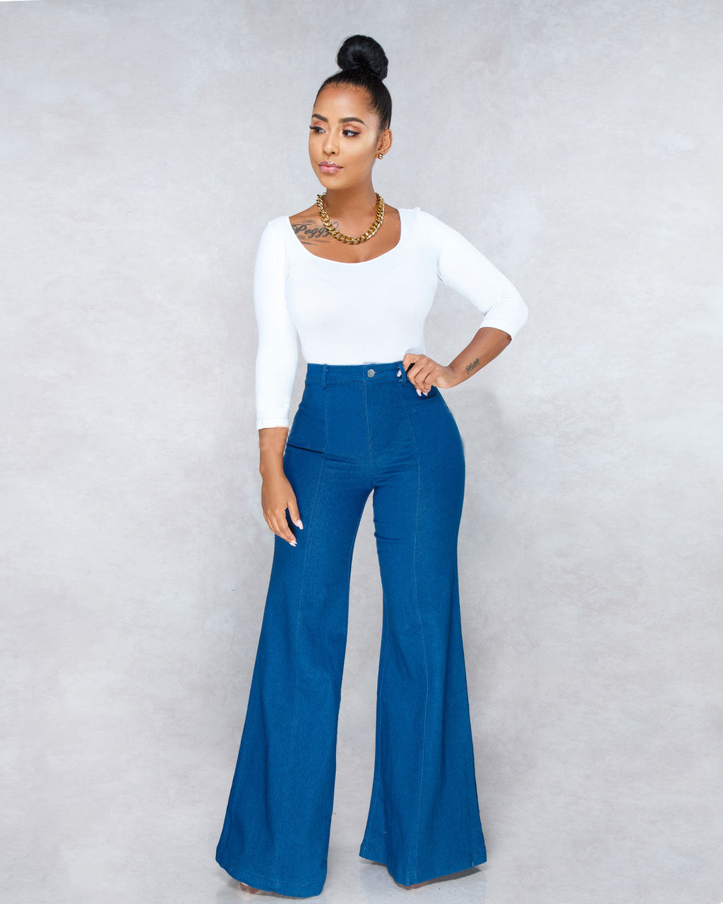 European and American Cross-Border Foreign Trade Amazon Standard Wish Spot Spring New Women's Flared Denim Trousers
