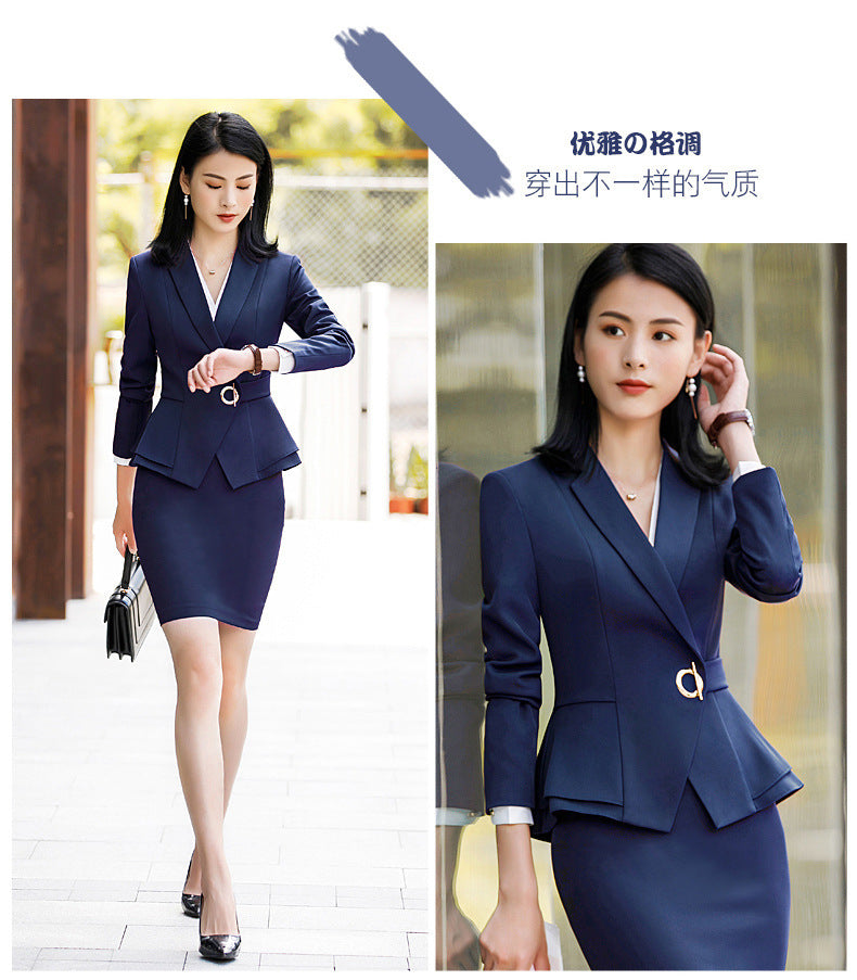 Autumn and Winter Hot-Selling Ol Classic Long-Sleeved Professional Women's Pants Suit Interview Sales Formal Work Suit 1882