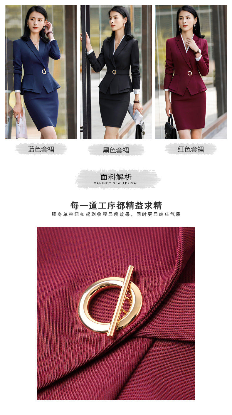 Autumn and Winter Hot-Selling Ol Classic Long-Sleeved Professional Women's Pants Suit Interview Sales Formal Work Suit 1882