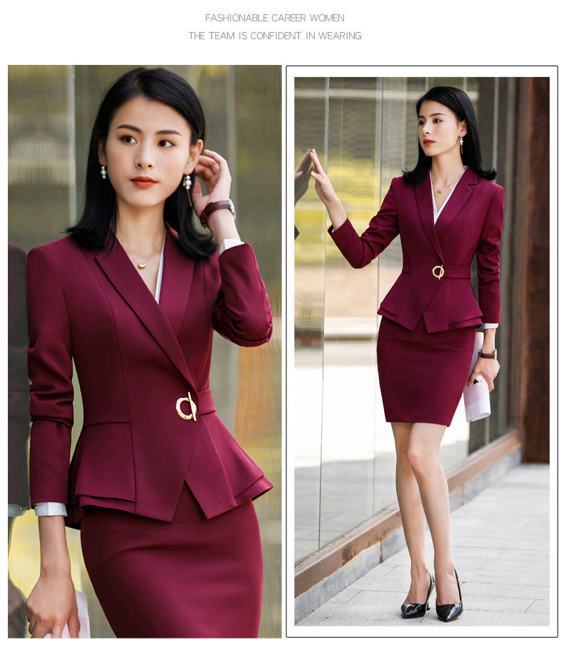 Autumn and Winter Hot-Selling Ol Classic Long-Sleeved Professional Women's Pants Suit Interview Sales Formal Work Suit 1882