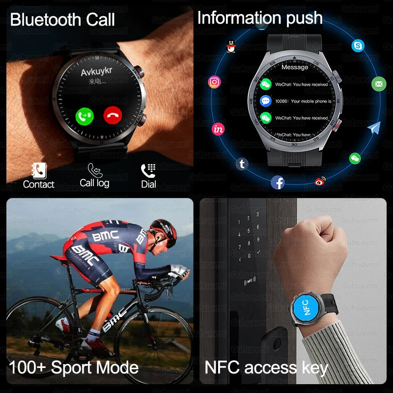 2026 New AI diagnosis Air Pump Blood Pressure Accurate Measure Smart Watches Men Uric Acid ECG Call Health NFC Smartwatch Women