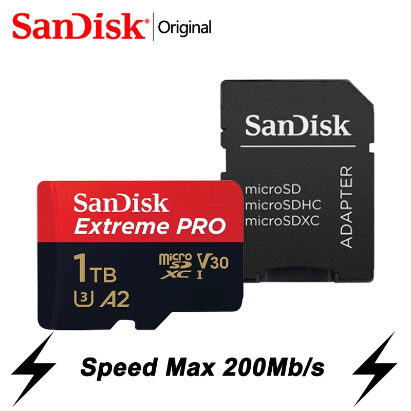 SanDisk Extreme PRO Micro SD Card 128GB 64GB 32GB 512GB 256G 400G Micro SD 1TB Flash Memory Card SD U3 4K V30 Microsd TF Cards