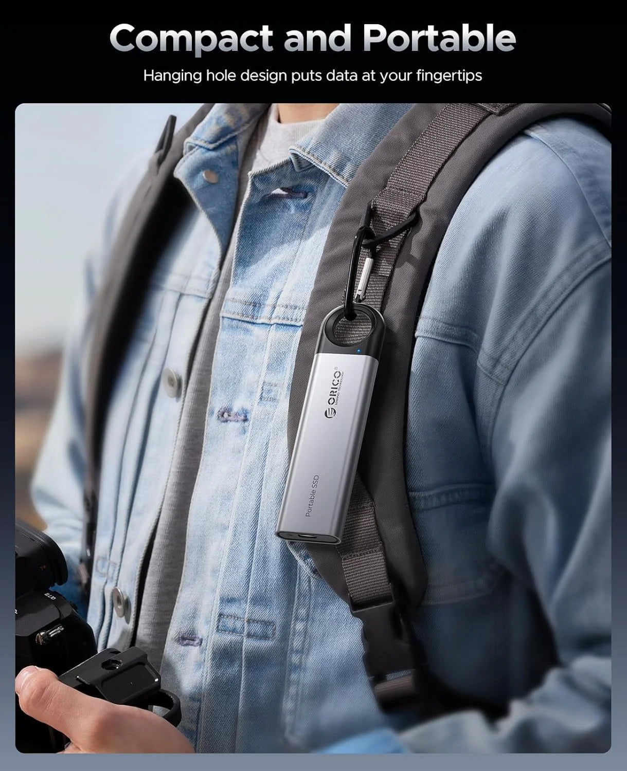 ORICO 1TB External SSD - Ultra-Fast 460MB/s Speed, Hanging Hook Design
