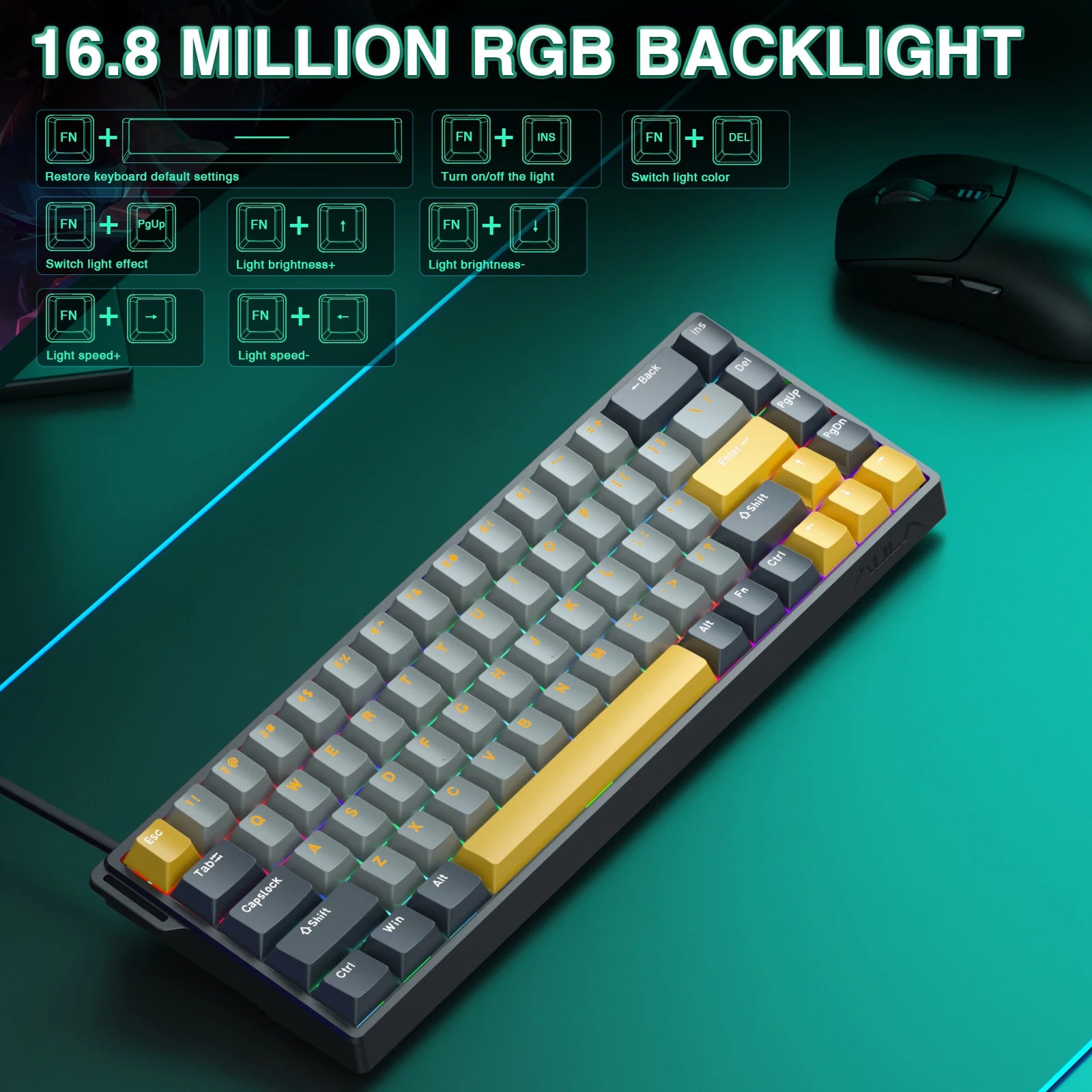 AULA WIN68HE Esports Magnetic Keyboard Rapid Trigger 8K Return RGB Hotswap 60% 68% Custom Gaming Keyboard