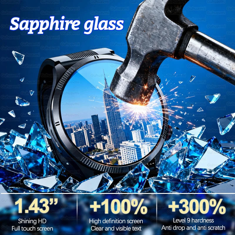 2026New Sapphire glass Air Pump Air Bag Smart Watch Health Clock Men Blood Pressure Uric Acid Call Health Tracker NFC Smartwatch