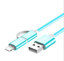 2-in-1 Data Cable, Android to iPhone Fast Charger