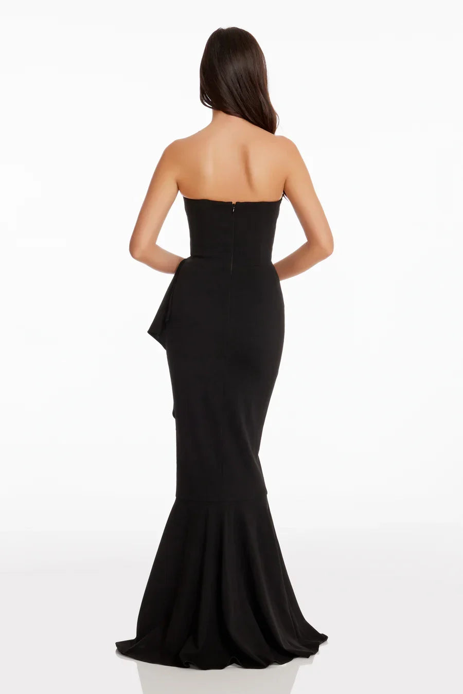 Elegant Sheath Off the Shoulder Neck Sleeveless Strapless Ruffled Mermaid Floor-Length Evening Dress