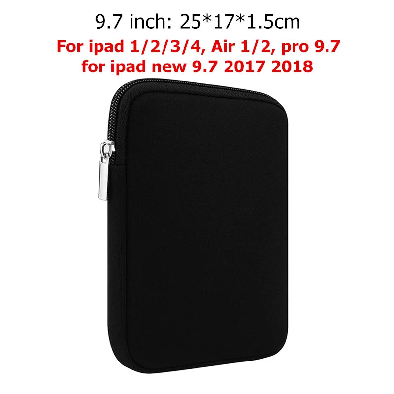 Universal Soft Tablet Liner Sleeve Pouch Bag for Kindle Case for iPad mini 1/2/3/4 Air 1/2 Pro 9.7 Cover For New iPad 2017/2018