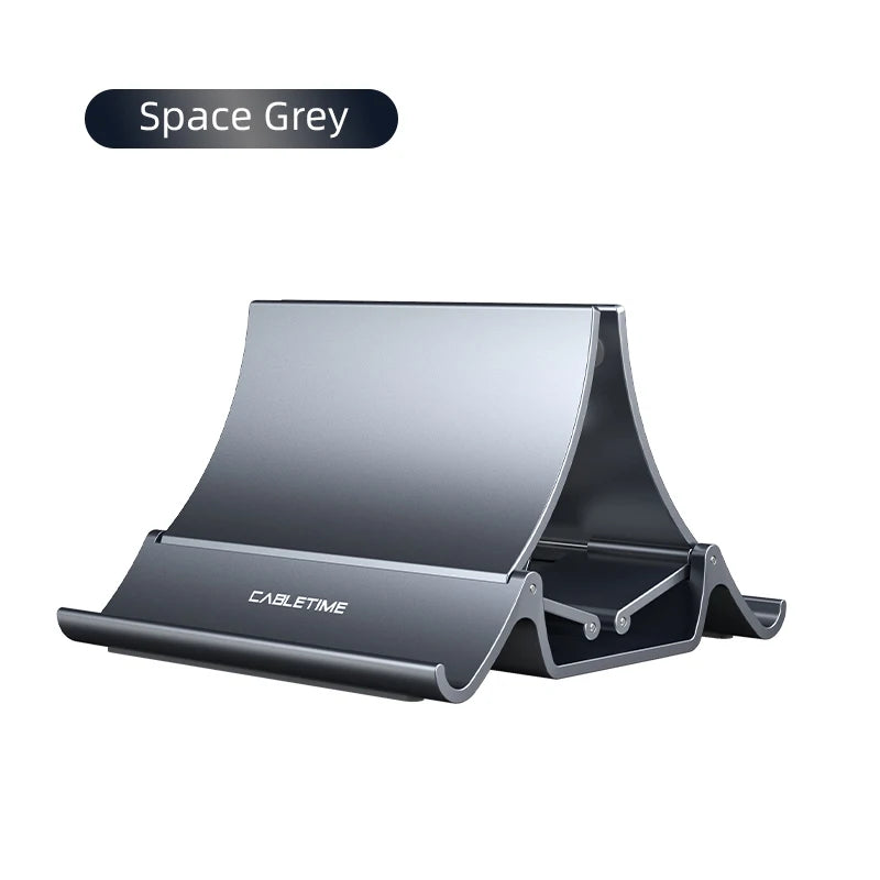 CABLETIME Vertical Laptop Stand Automatically Shrink Space-Saving Multifunctional Tablet Stand for MacBook Surface iPad Phone