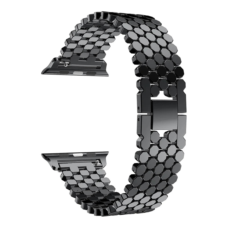 xDfind Fish Scale Texture Metal Watch Band