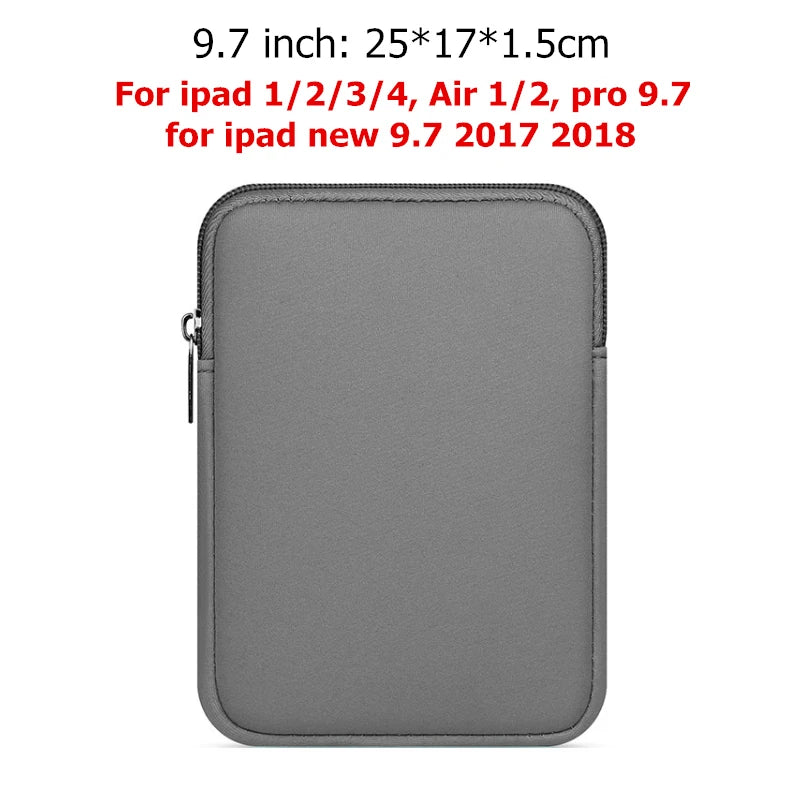 Universal Soft Tablet Liner Sleeve Pouch Bag for Kindle Case for iPad mini 1/2/3/4 Air 1/2 Pro 9.7 Cover For New iPad 2017/2018