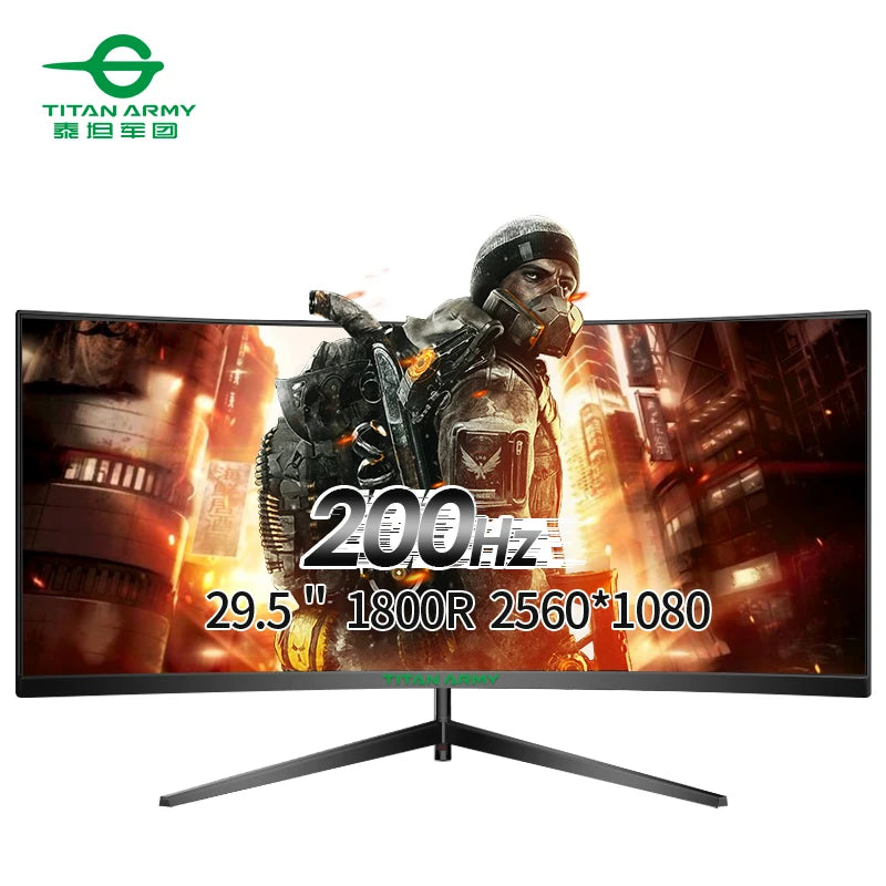 TITAN ARMY 30 inch 2K 200Hz Curved Gaming Monitor 21:9 2560x1080 Ultra Wide