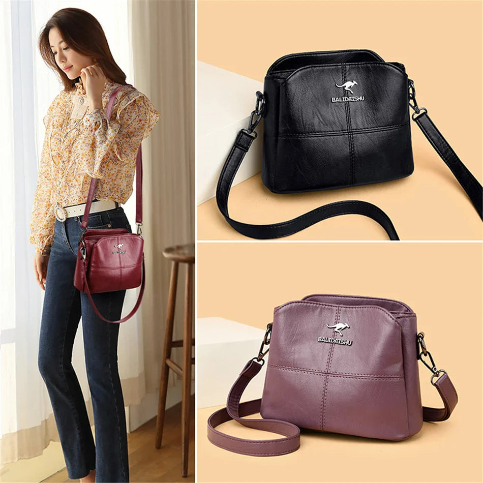 Elegant Embroidered Leather Tote & Crossbody Bag for Women