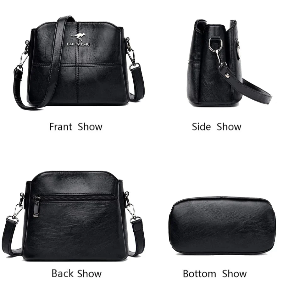 Elegant Embroidered Leather Tote & Crossbody Bag for Women