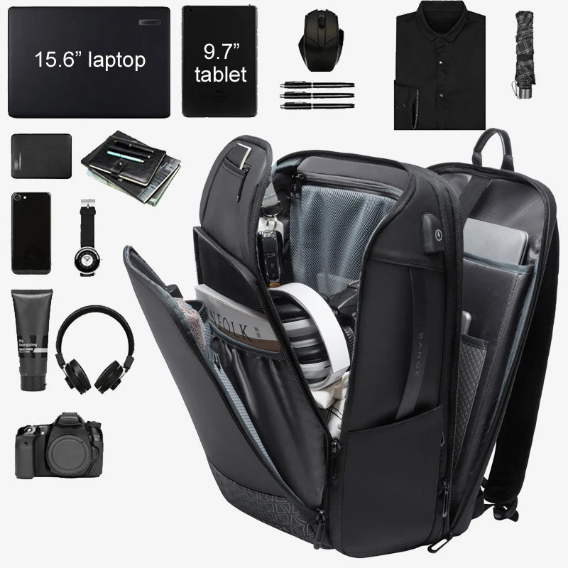 Men 15.6" Laptop Travel Business England Style Backpacks Scalable Large Capacity Anti-theft Male Women Luxury Luggage Tote Bags