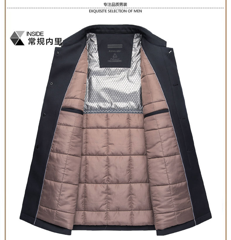 2024 New Middle-aged Men's Cotton-padded Jacket Thick Warm Cotton-padded Jacket Brand Business Lapel Down Cotton-padded Jacket for Men