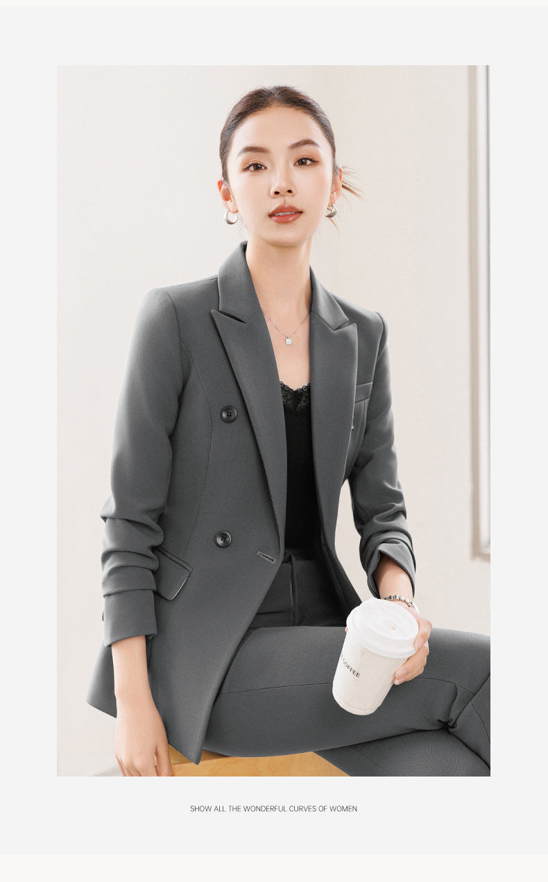 Cross-Border Women's Business Suit, Professional Attire for Interviews, College Student Blazer, Hotel High-End Elegant Workwear